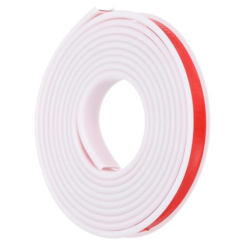 PATIKIL TPE U-Shape Edge Banding, 9/16 Inch x 16.4ft Self Adhesive Flexible Veneer Edging Trim Furniture Edge Protector for Shelf Cabinet Table Repair Restoration, White - size: 16.4Ft x 0.59"
