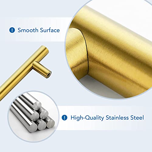 Ravinte Brushed Brass Cabinet Handles, 15 Pack Drawer Pulls, 4 in - size: 4 Inch Hole Centers