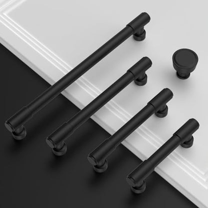 Amerdeco 10 Pack Matte Black Cabinet Pulls 7.5 Inch(192mm) Hole Center Drawer Pulls Cabinet Hardware Kitchen Cabinet Handles for Bathroom ZH0075 - color: Matte Black, size: 7.5"/192MM Hole Center