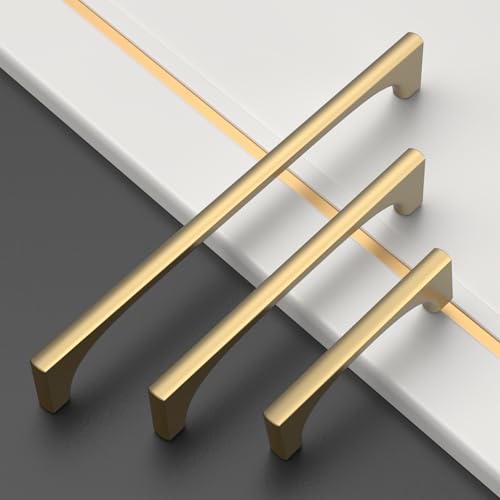 Asidrama 10 Pack 3 Inch(76mm) Champagne Bronze Cabinet Pulls Kitchen Cabinet Handles Champagne Gold Hardware for Cupboard Drawer Pulls 2321 - color: Champagne Bronze, size: 3" Hole Center, style: 10 Pack
