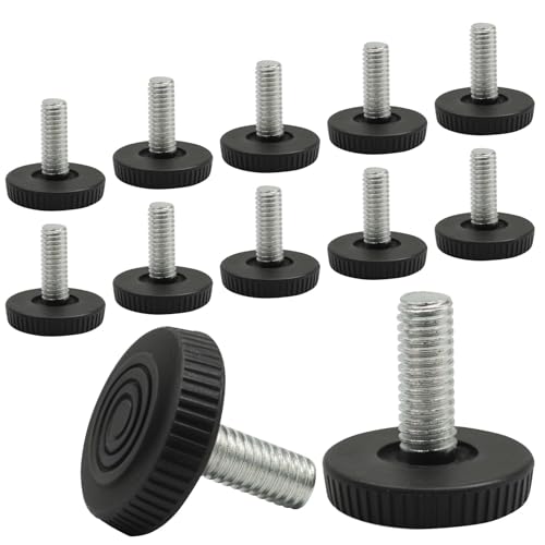 12 Pack M6 Threaded Adjustable Furniture Leveling Feet, Screw-in - size: M6