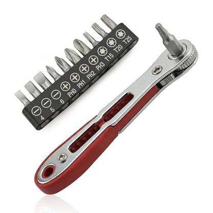 11-Piece Right Angle Screwdriver Set, 36T CR-V, Magnetic Holder for Auto
