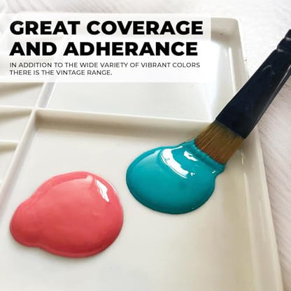 6-Piece Chalk Paint Kit - Premium Water-Based Matte Finish Paint for Furniture Restoration and Craft Projects - Fast Drying and Non-Toxic (100ml/3.3oz.)