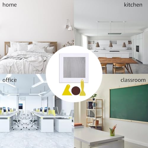 GORGECRAFT Drywall Repair Kit 5.9x5.9 Inch Aluminum Self-Adhesive Mesh Repair Patches for Large Hole Dry Wall Mesh Patch Cover with Scraper and Sandpaper for Bathroom Wall Ceiling Nail Holes Outlets - size: 5.9 x 5.9 inch