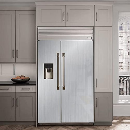 Abyssaly Silver Stainless Steel Peel and Stick Wallpaper Refrigerator Wrap - color: Silver, size: 17.71" X 393.7"