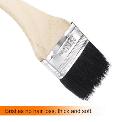uxcell 3pcs Bent Radiator Paint Brush 2.5" Width Curved Wall Paint Soft Bristle Brushes with Long Wood Handle for Painting DIY Wall Treatment - size: 2.5"