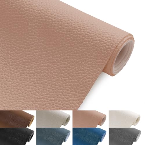 Faux Leather Fabric 55" W 1.15MM Thick Marine Vinyl Fabric 3 Yards 55"x108" - color: Pink, size: Pre-Cut 3 Yards