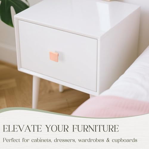 6 Pack Ceramic Drawer Pulls Square Cabinet Pulls Pink Drawer Knobs Wavy Natural Cabinet Handles Cute Dresser Knobs Boho Drawer Pull - color: Pink