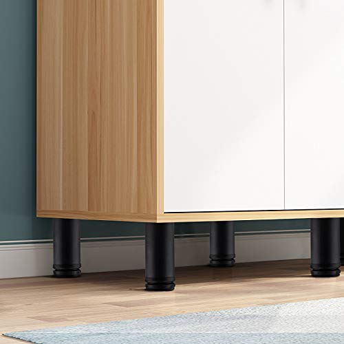 Set of 4 Adjustable Stainless Steel Furniture Legs 6 Inch Black - color: Black, size: 6 inch