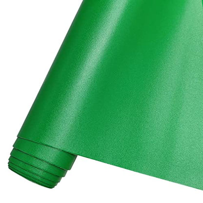 HYANG Smooth Solid Color Green Faux Leather Sheets 1 Rolls 12"X53" (30cmX135cm),Faux Leather is Great for, Bows,Earrings Handmade DIY Craft Projects Making - color: Green