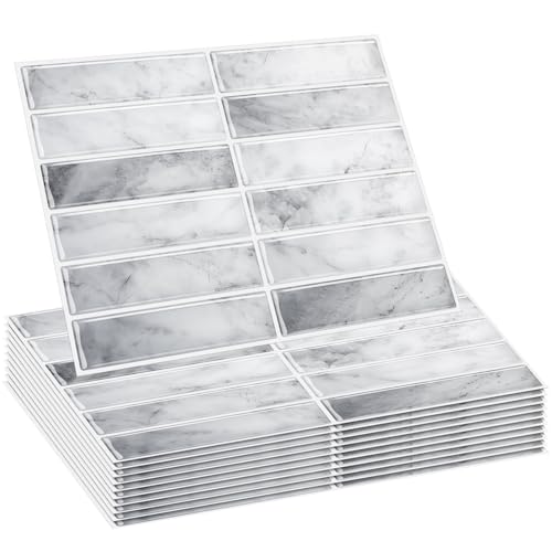 Drydiet 10 Sheets Peel and Stick Tile Backsplash Bulk, 11.43” x 9”, Grey - color: Gray
