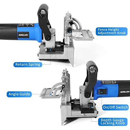 DJ710 Dual Spindle Dowel Jointer,Wood Dowels Joiner,with two 8mm and 6mm bits,Wooden Dowel Pins 80pcs,Biscuit Joiner