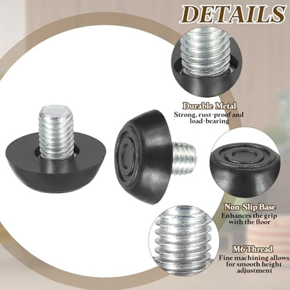 PATIKIL 20 Pcs M8 x 10mm Thread Adjustable Furniture Levelers, Furniture Feet Levelers Screw on Steel Screw in Threaded Leveling Feet Glides for Table Chair Cabinet Patio Legs - size: M8 x 10mm
