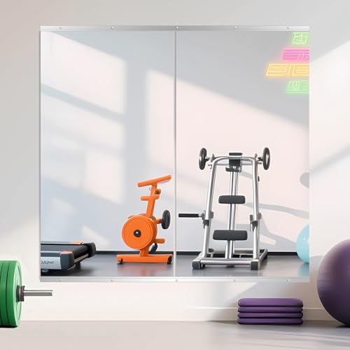 Home Gym Mirror for Wall, 55" x 30" x 2PCS Frameless Full Length Mirror - size: 55"x30"-2pcs