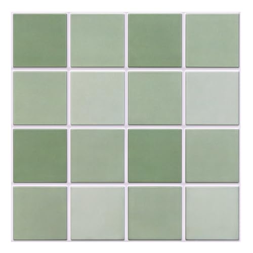 Commomy Matte 3D Peel and Stick Backsplash,Sage Green,10 Pcs 11.8"x11.8" - color: Gradient Sage Green