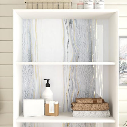 Luxury White Marble Contact Paper Peel and Stick for Countertops