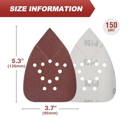 S SATC Mouse Sander Sandpaper 50PCS Mouse Sanding Pads 12 Holes Hook and Loop Sandpaper 150 Grit Detail Palm Sand Paper - style: 50 PCS 12 Hole 150 Grit