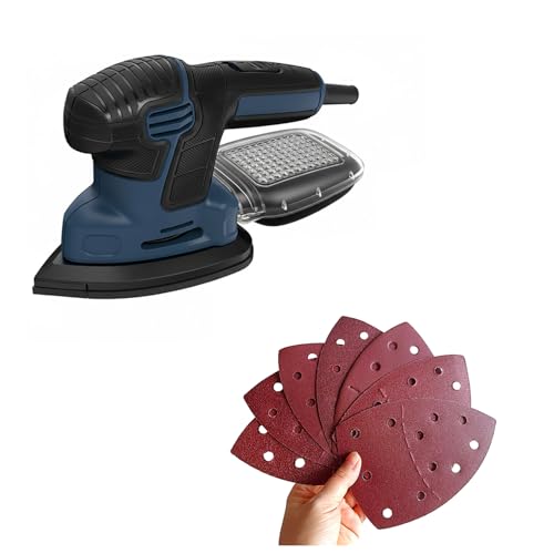100 PCS Mouse Detail Sander Sandpaper 11 Holes, 240 Grit Hook and Loop Mouse Sanding Sheets Aluminum 0xide Mouse Sanding Pads 11 Holes Triangular Sanding Paper for Detail Mouse Sander - size: 11 Holes-240 Grit