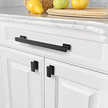 Amerdeco 10 Pack Matte Black Cabinet Pulls 6.25" - color: Matte Black, size: 6.3" hole center