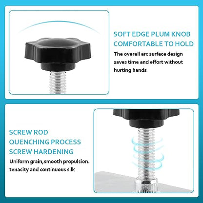 Cabinet Drawer Installation Clamps, 2PCS C Clamps Drawer Fixing Clip with Silicone Protect Pad, Woodworking Cabinet Hardware Jig for Door Front Knobs, Pulls Handles Install(2pcs)