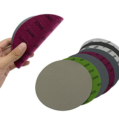 40 PCS Wet Dry Sandpaper Grit (1000 1500 2000 3000) with 1 PCS Professional Interface Pad,6 Inch Silicon Carbide Hook & Loop Sanding Disc for Auto Metal Wood Daily Polishing - style: 6in-41pcs(Grit 1000-3000)