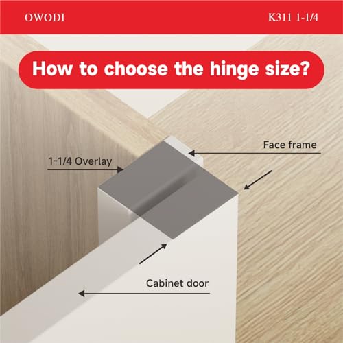 20 Pack Soft Close Cabinet Hinges for Face Frame Doors, 1-1/4 Inch Overlay Concealed Hinges, 105° 3-Way Adjustable, 35mm Cup, Nickel Finish with Screws - size: 1-1/4 inch Overlay