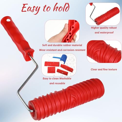6 PCS Wood Grain Tool, 7 Inch Wood Grain Painting Tool with Handle DIY