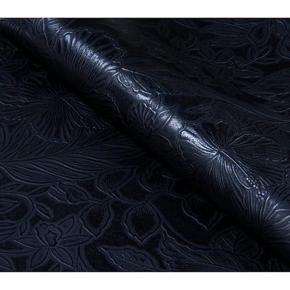 HGUAN Embossed Faux Leather Sheets 12"X52"(30cm X 133cm),Faux Leather Very Suitable for Making DIY Bow,Leather Earrings Sewing Crafts Projects (Black) - color: Black
