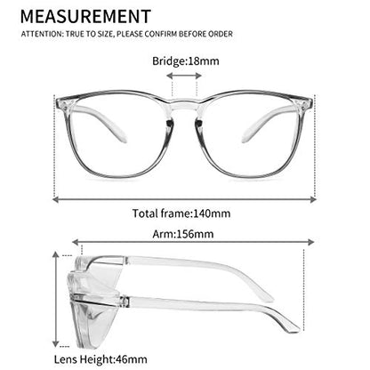Alsenor Safety Glasses Anti Fog Goggles Protective Eyewear Blue Light Blocking Anti Dust UV Protection Glasses For Men Women (2 Pack(grey+transparent)) - color: 2 Pack (Grey + Clear)