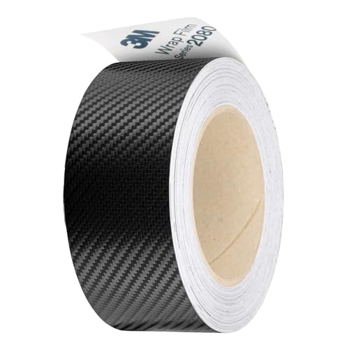 2 inchesx75 Feet Carbon Fiber Black Vinyl Wrap Kit for Black Out Chrome Delete Made from Genuine 3M 2080 Film Window Trim Door Trim - color: Carbon Fiber Black, size: 2 inches x 75 Feet