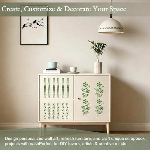 20-Piece Reusable Stencils for Painting – Elegant Lace & Bird Designs, Large Wall & Wood Stencils for DIY Crafts, Canvas, Furniture & Home Decor