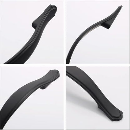 6 Pack Matte Black Kitchen Cabinet Handles Cabinet Pulls 3 inch Hole Center Cabinet Hardware Drawer Handles for Cabinet Dresser and Cupboard AT2792MB - color: Matte Black, size: 3 Inch Hole Centers, style: 6 Pack