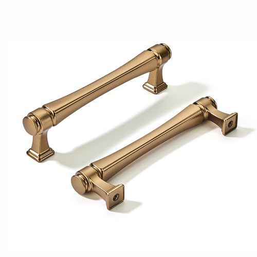 LIMUR 10 Pack 3.75 Inch (96 mm) Hole Center Brushed Bronze Cabinet Pulls – Solid Zinc Alloy Kitchen Cabinet Handles, Drawer Pulls for Bathroom Vanity, Dresser & Wardrobe, M4 Screws Included - color: Brushed Bronze, size: 3.75"/96 MM Hole Center