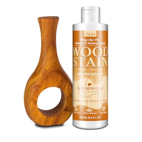 Wood Stain 8.5oz - Golden Oak | Water Based Furniture Stain & Wood Varnish for Indoor & Outdoor Wooden Furniture, Doors, Windows, Paneling, Cabinets | Low Odor Non-Toxic, Dye Fast, Multiple Finishes - color: Golden Oak