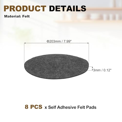 uxcell 8Pcs Non Slip Furniture Pads 8" Self Adhesive(Gray 0.12" Thk) - color: Grey, size: 8" x 0.12"