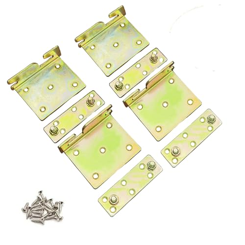 Bed Rail Brackets Bed Frame Hardware Gold - color: Gold, size: Large