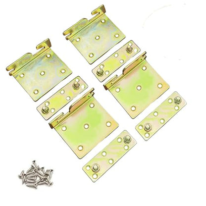 Bed Rail Brackets Bed Frame Hardware Gold - color: Gold, size: Large