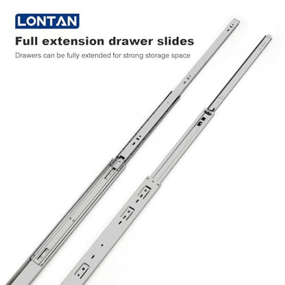 LONTAN 1 Pair Drawer Slides 22 Inch Heavy Duty Side Mount 100 LB Capacity - size: 22 Inch