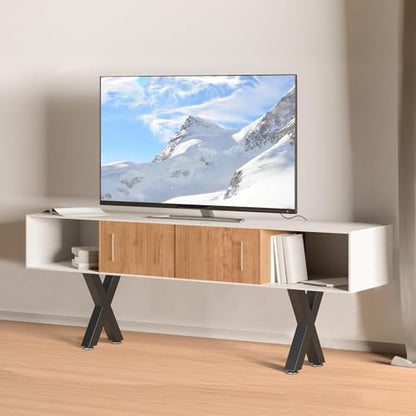 28" Metal Coffee Table Legs, X-Type Set of 2, 71 cm H x 45 cm W - size: 28" X-Type