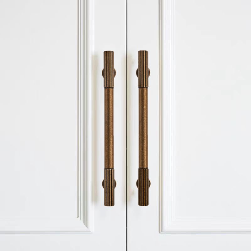 10-Pack 3 Inch Hole Center Antique Brass Cabinet Pulls Solid Heavy Duty Cabinet Pull is Suitable for Drawers Dressers Handles Kitchens Bathroom cabinets - color: Antique Brass, size: 3 Inch(76mm) hole center