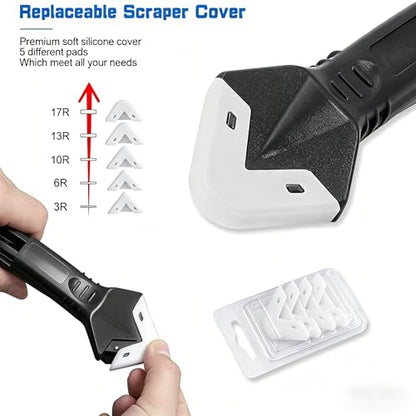 Silicone Caulking Tool 3 in 1 Stainless Steel Head Scraper Caulk Remover Sealant for Kitchen Bathroom Window - color: 1PC