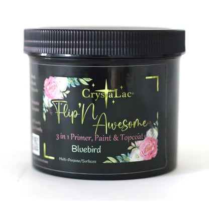 CrystaLac, FlipN'Awesome 3in1 Paint, Primer, Top Coat (Bluebird, 32oz Quart)