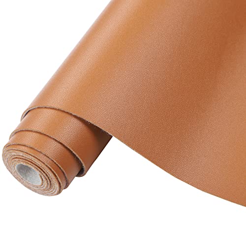 CDY Smooth Faux Leather Roll: 13.8"X53" Faux Leather Sheets for Upholstery - color: Brown - 2