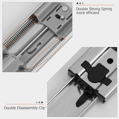 LONTAN 10 Pairs Soft Close Drawer Slides 16 Inch Heavy Duty Cabinet Rails - color: Silver-Soft Close, size: 16 Inch - Drawer Slide