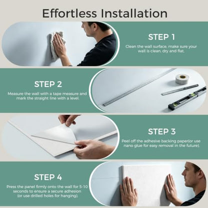 TO-TH Soundproof Wall Panels Thickened Sound Absorbing Panel 4 Pack, White - color: White, size: 4 Pack