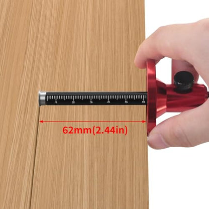 Fafeicy Wheel Marking Gauge, European Aluminum Alloy Scriber Woodworking Mortise Parallel Scribing Tool with Knurled Knob, Metric and Inch Scales