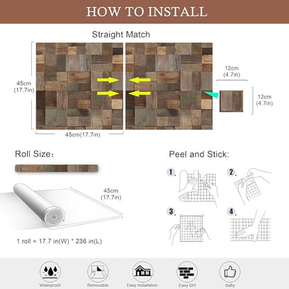 Rustic Wood Peel and Stick Wallpaper, Farmhouse Wallpaper