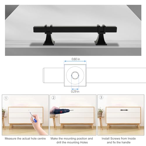 Cabinet Pulls Matte Black Cabinet Handles, 10 Pack 5 Inch Kitchen Door Cupboard Wardrobe Drawer Handles, Cabinet Hardware Bar Drawer Pulls, 128mm Hole Centers - color: Black, size: 5 inch Hole Centers Pull