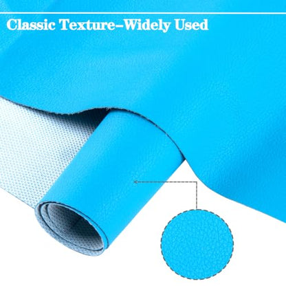 HGUAN Marine Vinyl Upholstery Faux Leather Sheets Fabric 54" X 36" Suitable for Furniture Sewing,Sofa Handmade DIY Projects (Blue, 1 Yard) - color: Blue, size: 1 YARD