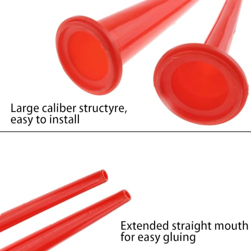 2 PCS Sausage Caulking Gun Nozzles 11.8 Inches Caulk Extension Nozzle Reusable Caulking Nozzle for Door and Window Sealing Bathroom Floor and Pipe Joint Filling (Red, One Large and One Small)